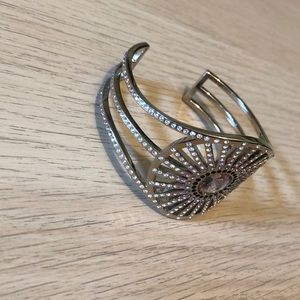 Swarovski Jewelry - Swarovski Cuff Bracelet Rhodium Crystal & Amethyst Swarovski Jewelry - Swarovski Cuff Bracelet Rhodium Crystal & Amethyst